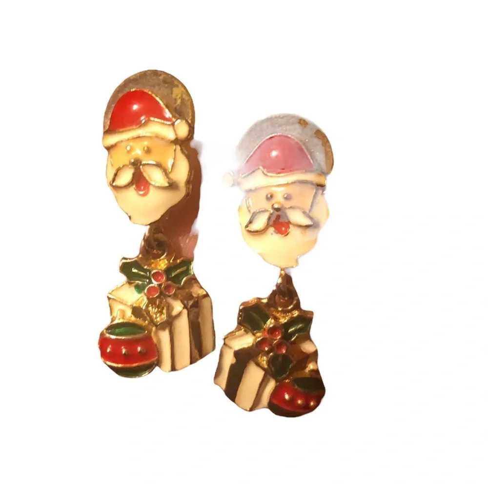 VINTAGE SANTA CHRISTMAS EARRINGS